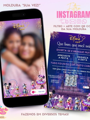 Moldura filtro para instagram + qr code disney 50 anos
