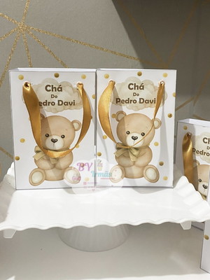 Sacola chá de bebê tema ursinho