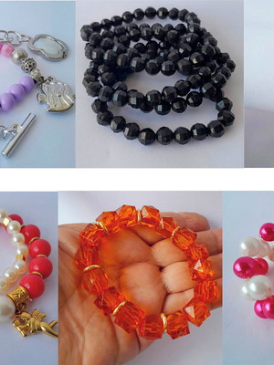 Lote com 6 kits de pulseiras bolas peroladas