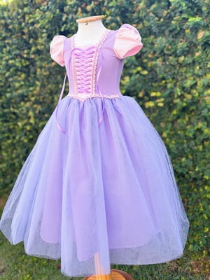 Vestido fantasia rapunzel longo