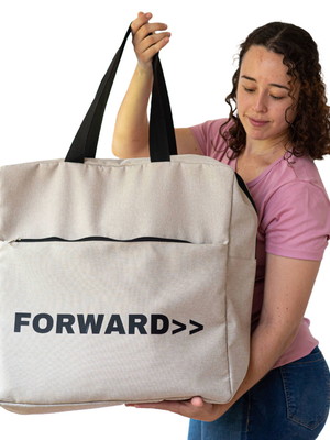 Bolsa condicional personalizada em linho tamanho grande