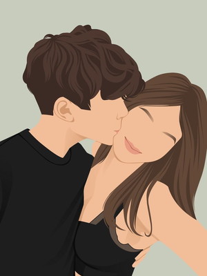 Ilustração casal - arte digital