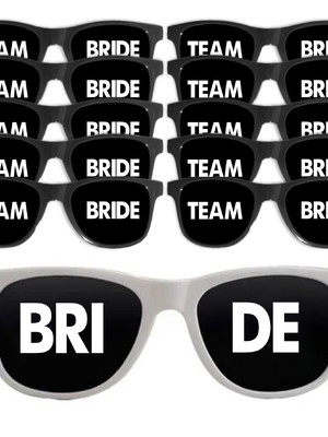 Kit 10 óculos para despedida de solteira team bride + bride