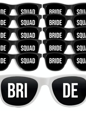 10 óculos bride squad preto festa despedida solteira amigas