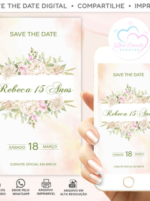 Save the date 15 anos digital elegante