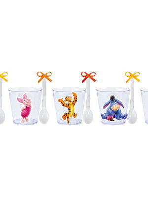 Copinhos com colherzinhas: ursinho pooh