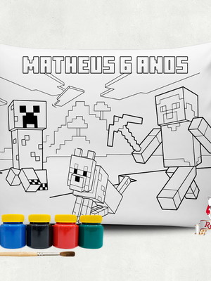 Almofada com tinta para colorir minecraft