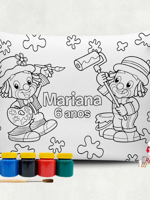Almofada com tinta para colorir patati e patata
