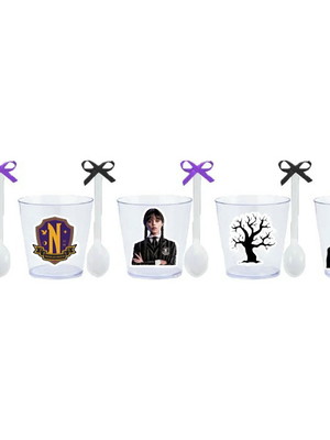 Copinhos com colherzinhas: wandinha addams