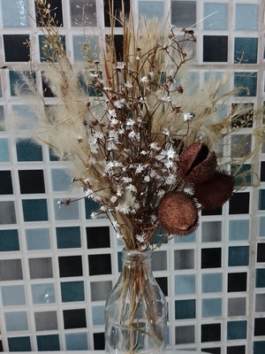 Kit 10 garrafinha coquinho centro decorada com flores secas
