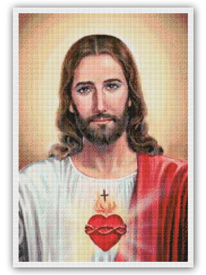 Sagrado coração (detalhe) - gráfico ponto cruz