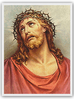 Jesus com a coroa de espinhos - gráfico ponto cruz