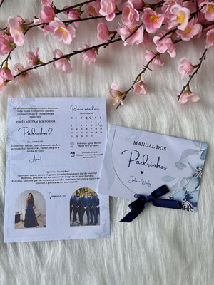 Manual dos padrinhos azul marinho personalizado - impresso