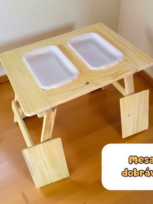 Mesa sensorial dupla dobrável - tamanho m
