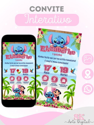 Convite interativo stitch