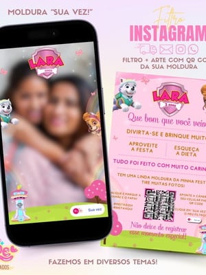 Moldura filtro para instagram + qr code patrulha canina