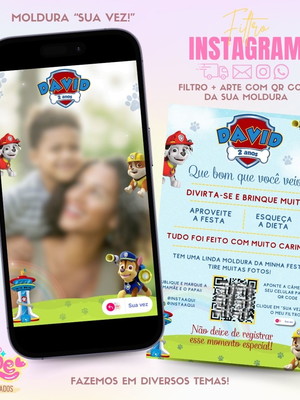 Moldura filtro para instagram + qr code patrulha canina