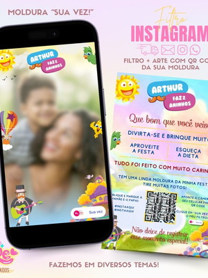 Moldura filtro para instagram + qr code mundo bita