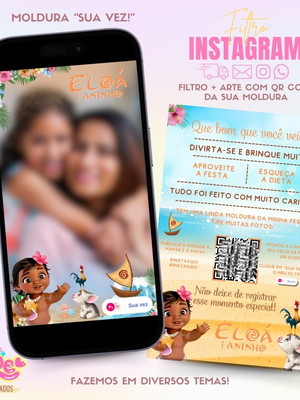 Moldura filtro para instagram + qr code moana