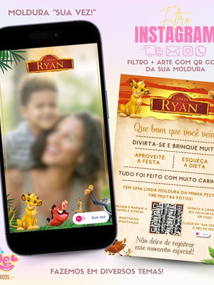 Moldura filtro para instagram + qr code o rei leão