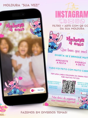 Moldura filtro para instagram + qr code stitch e angel