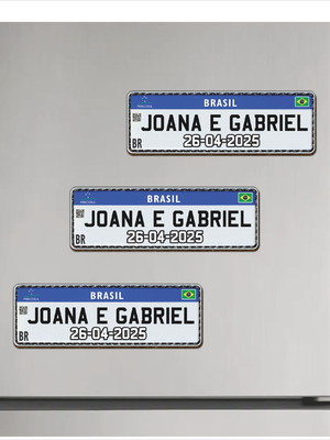 Ímã placa mercosul personalizado mdf