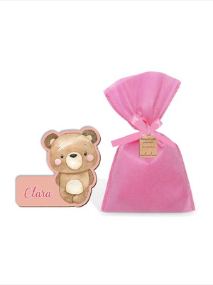 Imã ursinha personalizado saquinho e tag