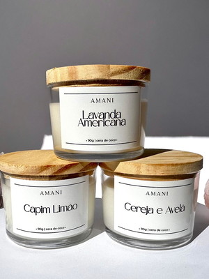 Vela aromática artesanal 90g | 100% cera de coco