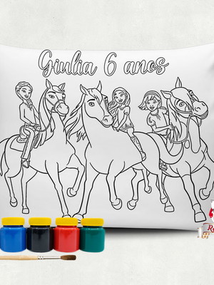 Almofada com tinta para colorir spirit