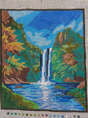Kit para bordar tapeçaria - cachoeira