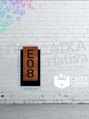 Número para casa acm com acm corten - 3 dígitos 25x50