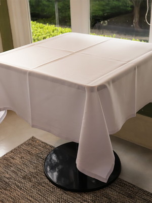 Toalha de mesa mariana quadrada branca -poliéster, 150x150cm