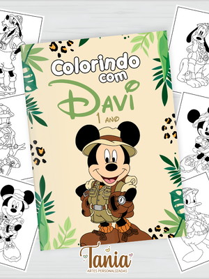 Livrinho de colorir mickey safari - arte digital