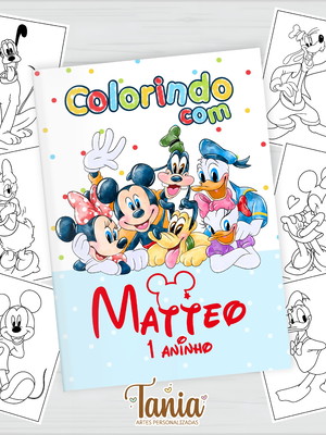 Livrinho de colorir mickey e sua turma - arte digital