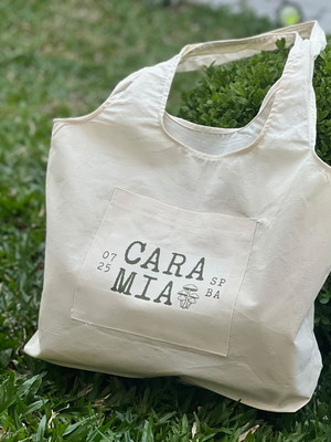 Sacola ecobag personalizada com bolso frontal com logomarca