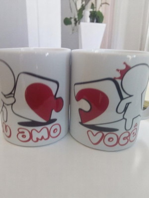 Kit 5 canecas de porcelana