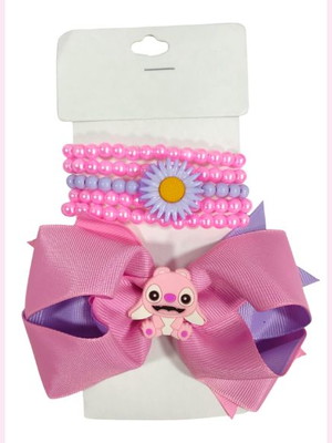 1 kit laço e pulseira infantil da lilo stitch e angel baby1