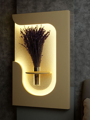 Quadro de parede para flor natural em mdf com led moderno