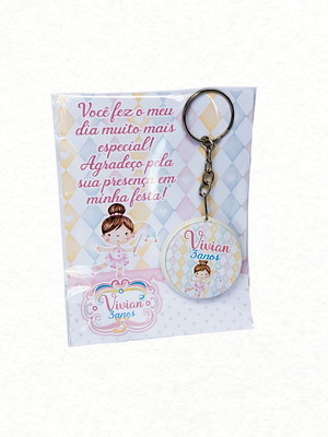 10 kits card com chaveiro personalizadas circo rosa aquarela