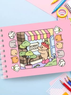 Livro de colorir bobbie goods capa dura, desenhos variados