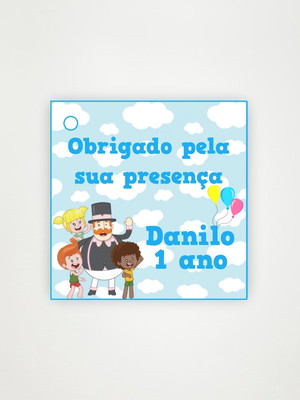Tag lembrancinha mundo bita (30 unidades)