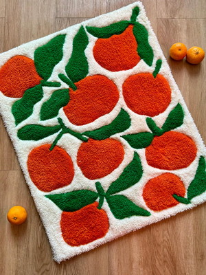 Tapete tufting laranja