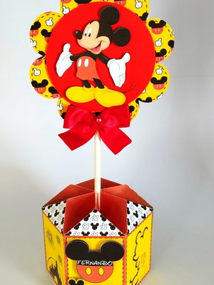 Centro de mesa personalizado mickey ( 10 peças )