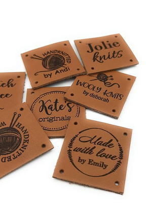 Etiquetas couro sintético personalizada | 3x1cm