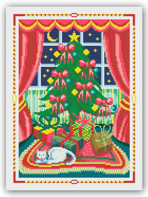 Árvore de natal - gráfico ponto cruz