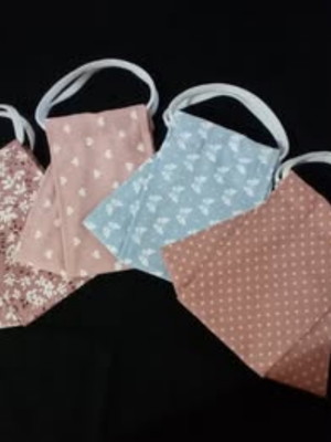 Kit máscaras 3ds tecido tricoline 100% algodão