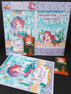 Kit colorir com giz a pequena sereia