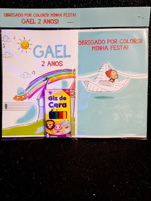 Kit colorir com giz aquarela toquinho
