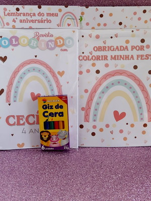 Kit colorir com giz arco-íris boho