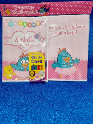 Kit colorir com giz galinha pintadinha